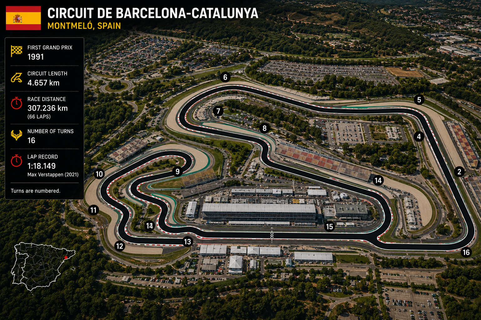 FORMULA 1 ARAMCO GRAN PREMIO DE ESPAÑA 2024 aerial view